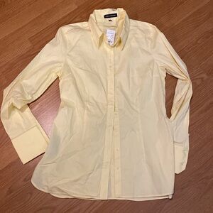 NET EXPRESS DESIGN STUDIO WOMENS DRESS FITTED LONG SLEEVE SHIRT YELLOW SZ LARGE